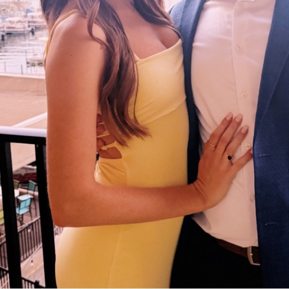 Yellow Tight Maxi Dress
